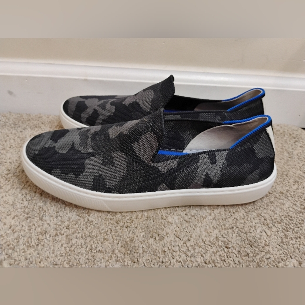 Rothy's Women Size W9.5 Black Camo Slip-On Shoes